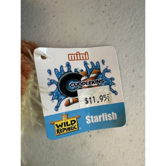 2 Wild Republic stuffed starfish plush realistic TAG green orange 2014 Cuddlekin - Picture 5 of 16
